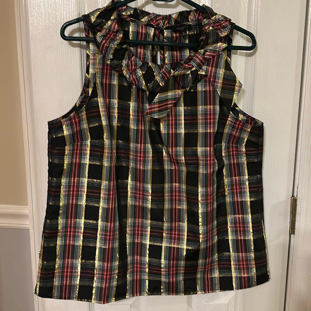 Talbots NWT Plaid Sleeveless Blouse
